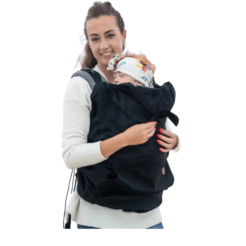 Babywearing Cover LennyLamb Softshell Black LennyLamb