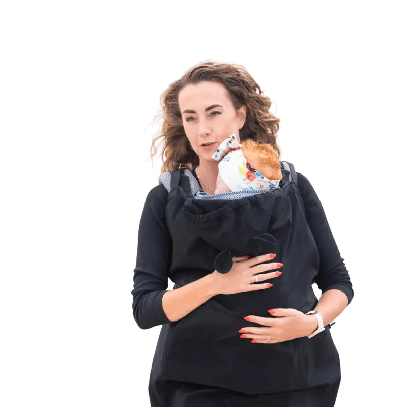 Babywearing Cover LennyLamb Softshell Black LennyLamb