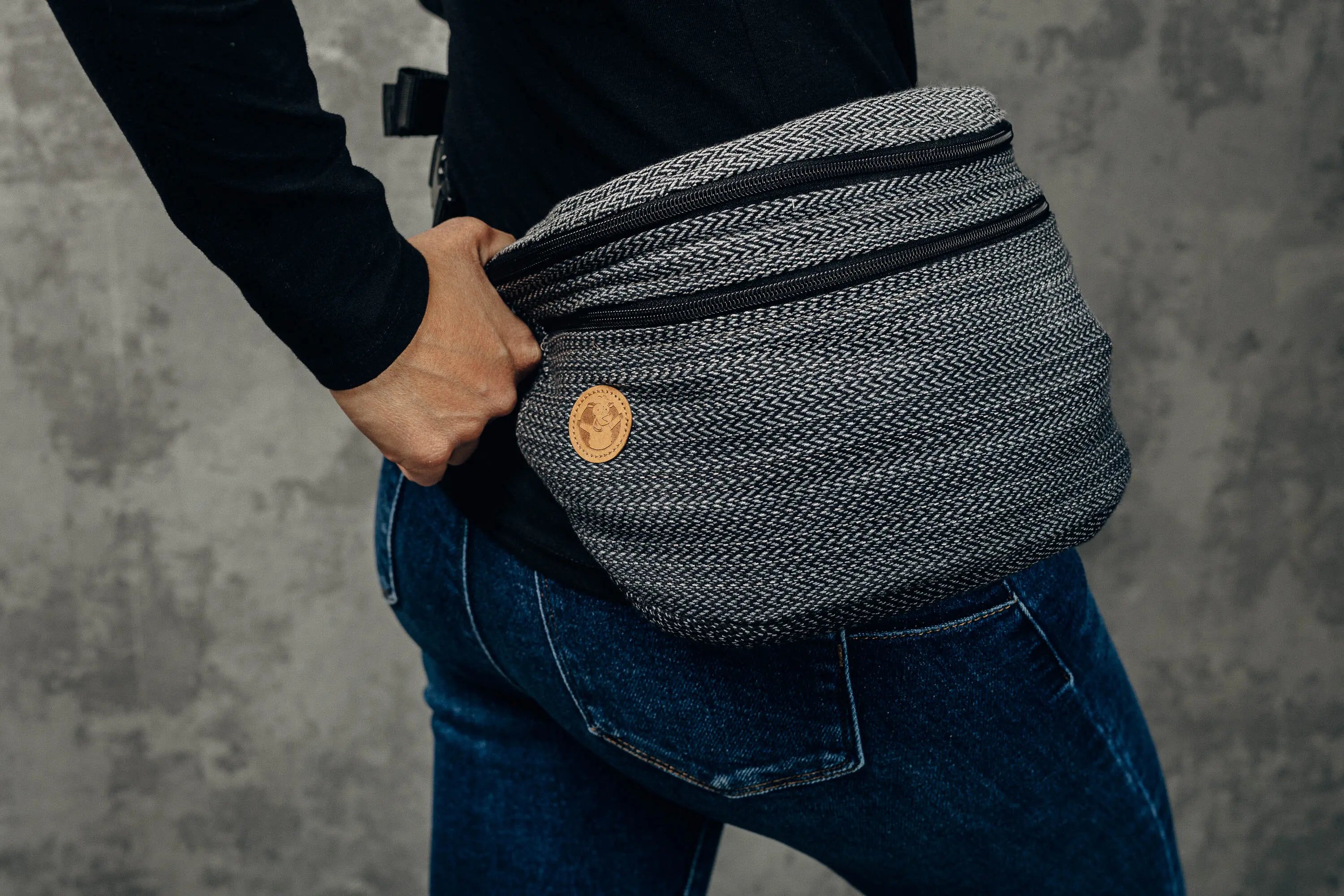 Ombre Grey Large Waist Bag by LennyLamb LennyLamb