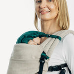 Herringbone Emerald Baby Carrier Hood by LennyLamb LennyLamb