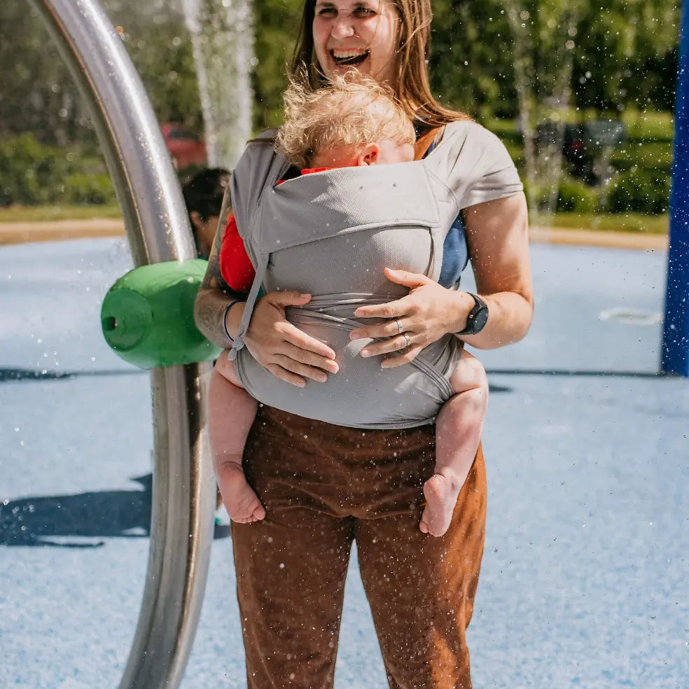 Broadway Grey Everyday Half Buckle Baby Carrier by Beachfront Baby Beachfront Baby