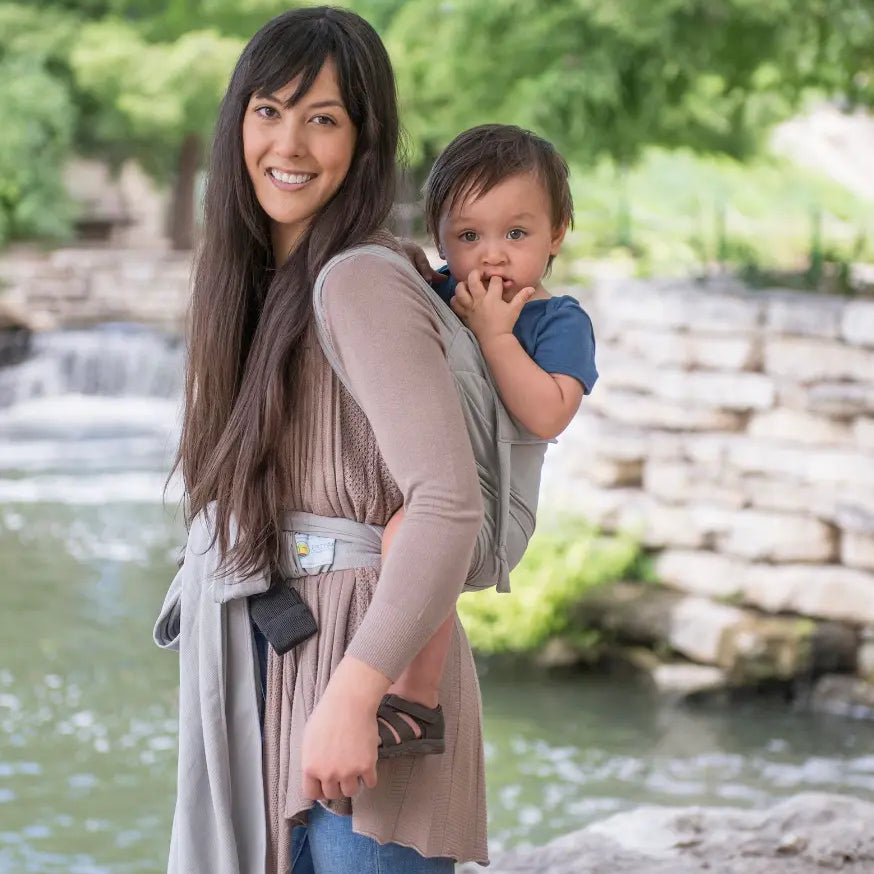 Broadway Grey Everyday Half Buckle Baby Carrier by Beachfront Baby Beachfront Baby