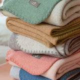 Disana Doubleface Baby Blanket Merino Wool Knit - Soft Pink Natural Disana