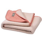 Disana Doubleface Baby Blanket Merino Wool Knit - Soft Pink Natural Disana