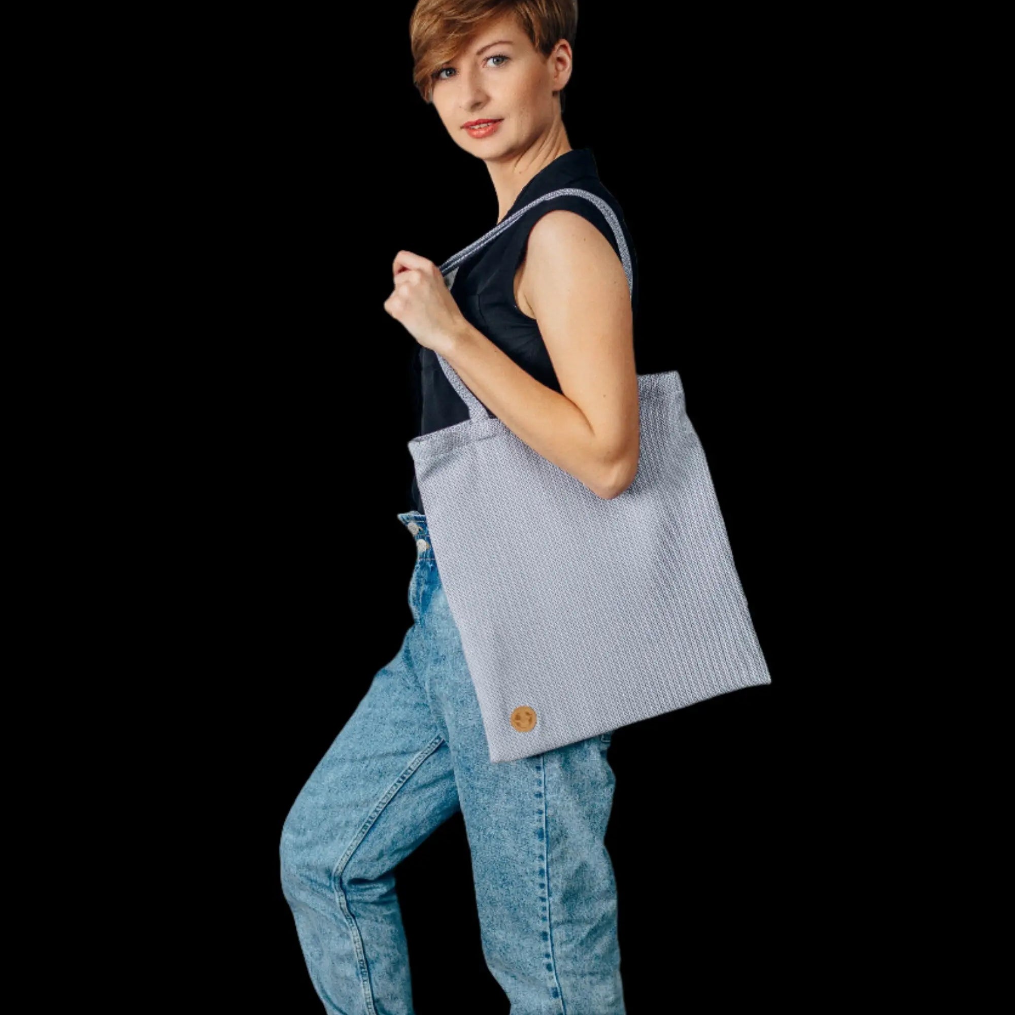 Grey Shopping Bag by LennyLamb LennyLamb