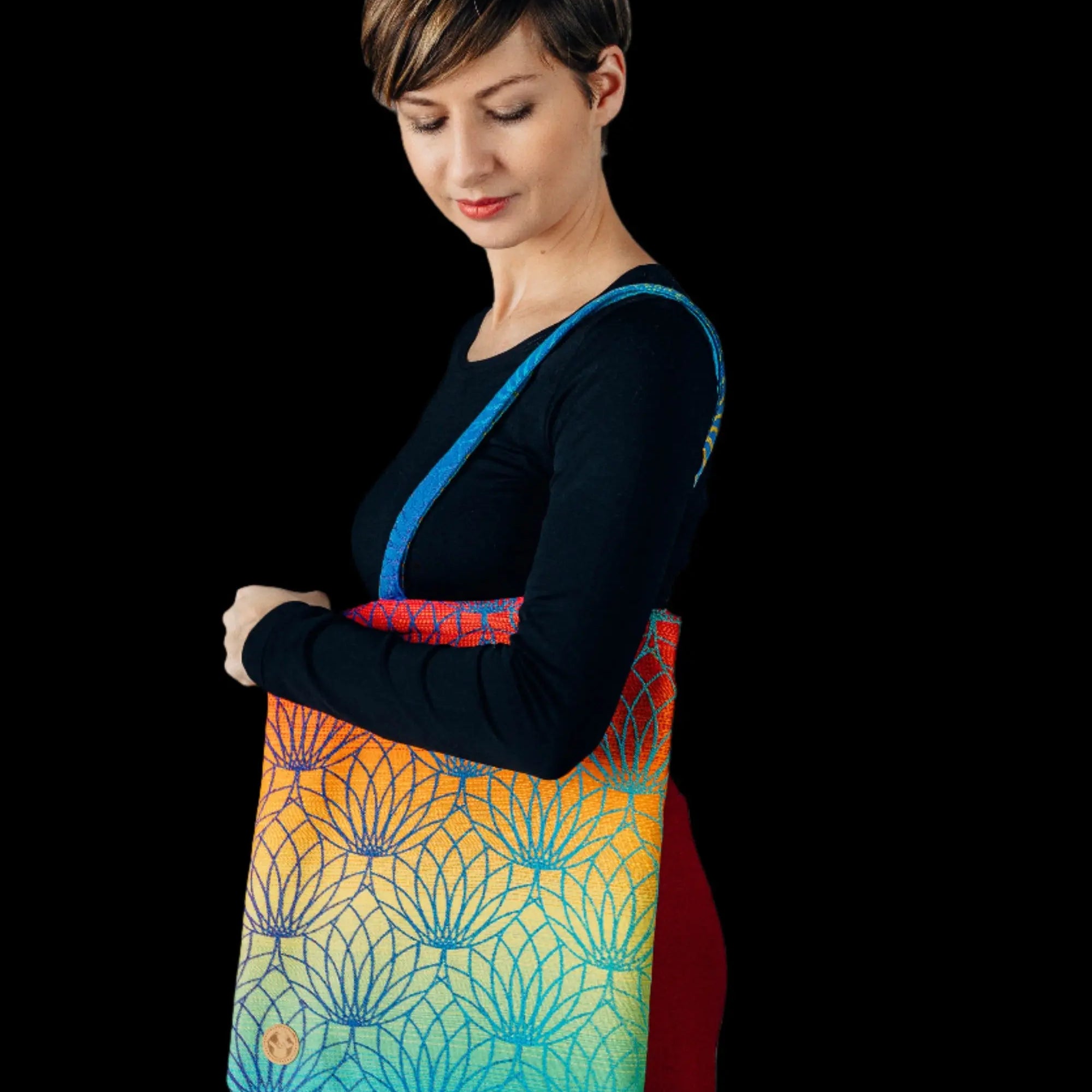 Lotus Rainbow Shopping Bag by LennyLamb LennyLamb