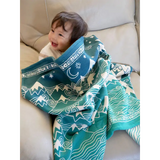 Misty Mountains™ Moonlit Brushed Cotton Blanket by Oscha Oscha