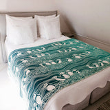 Puffins Bass Rock Brushed Cotton Throw by Oscha Oscha