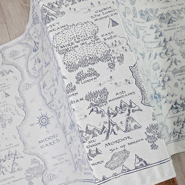 Realm of Middle-earth Ink Fabric Piece by Oscha Oscha