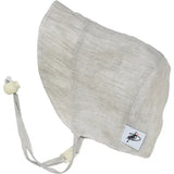 Natural Chambray Linen Infant and Toddler UPF50+ Sun Protection Bonnet Puffin Gear