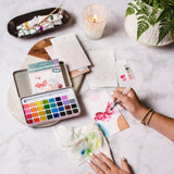 Winter Village watercolor painting kit Cate Paper Co. at Little Zen One