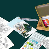 Winter Village watercolor painting kit Cate Paper Co. at Little Zen One