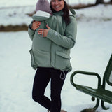 Mamalila Cosy Allrounder Agave Softshell Maternity and Babywearing Jacket Mamalila