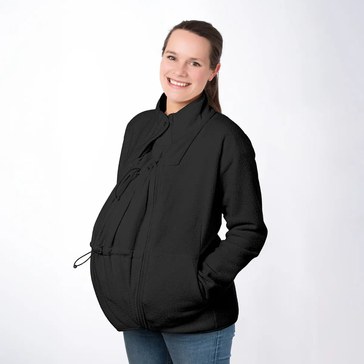 Mamalila Basel Black Fleece Maternity and Babywearing Jacket Mamalila