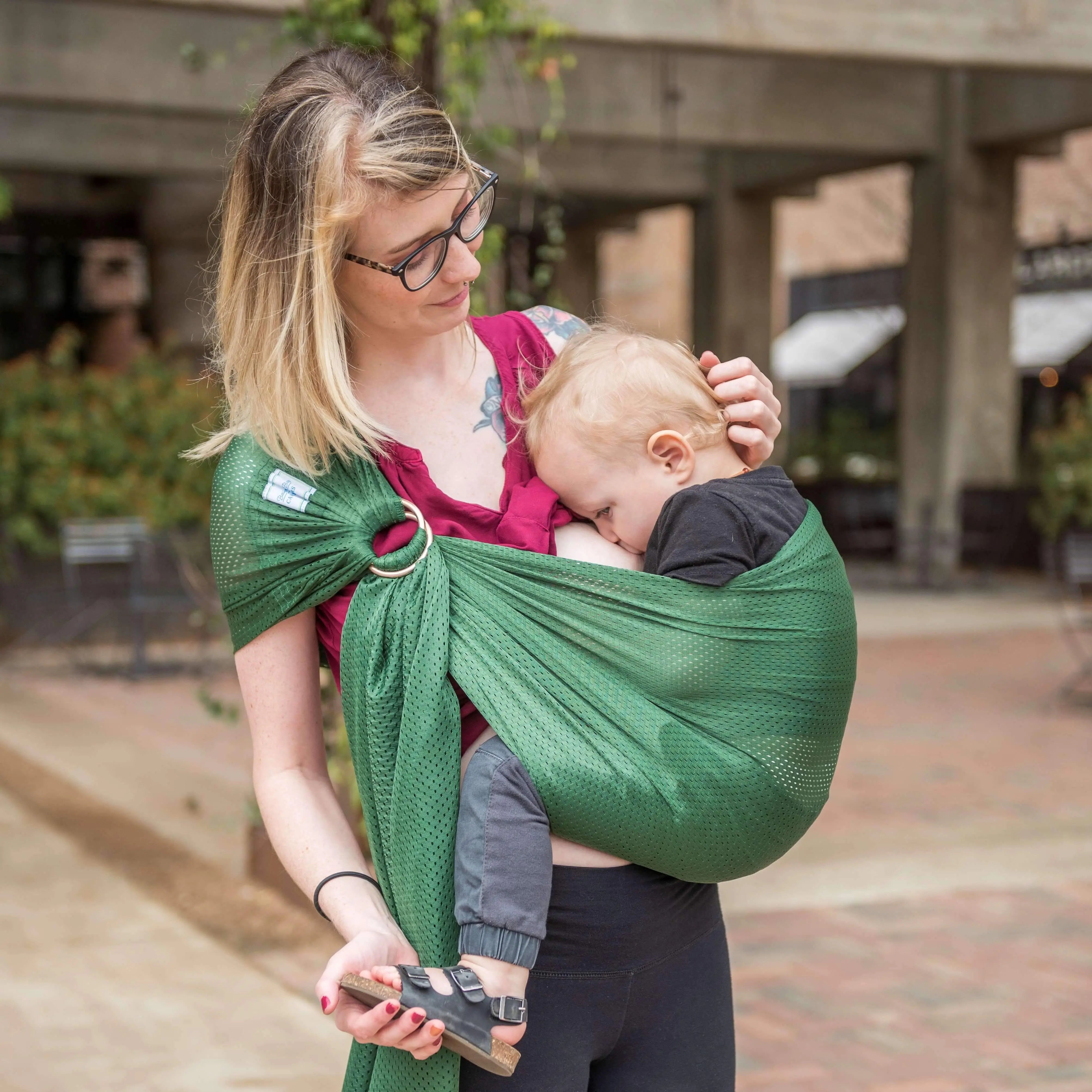 Beachfront Baby Water Ring Sling Palm Leaf-Water Carrier-Beachfront Baby-canada and usa-Little Zen One-1