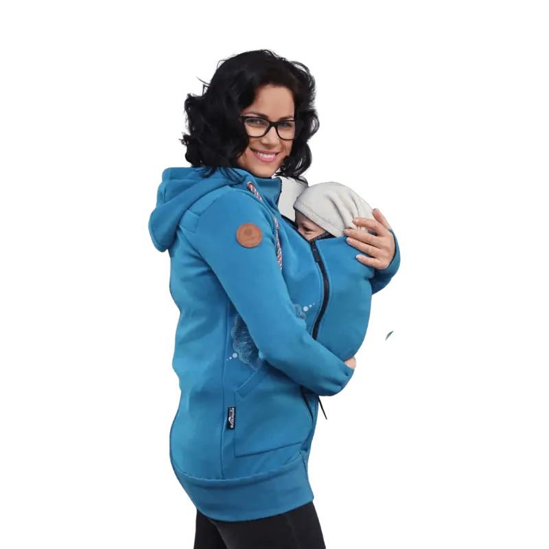Angel Wings Babywearing Hoodie Blue-Babywearing Outerwear-Angel Wings-canada and usa-Little Zen One-1