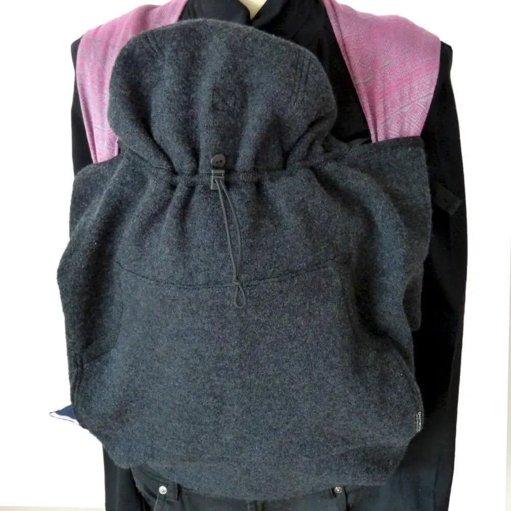Babywearing Cover BabyDos Boiled Wool Anthracite Grey-Babywearing Outerwear-Didymos-canada and usa-Little Zen One-1