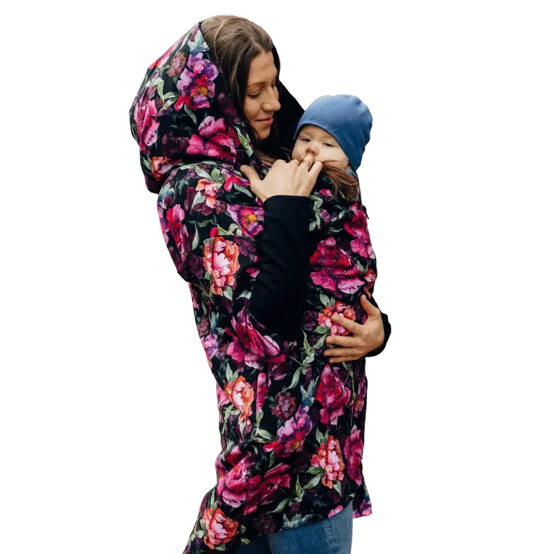 Babywearing Hoodie Peony by LennyLamb-Babywearing Outerwear-LennyLamb-canada and usa-Little Zen One-1