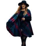 Babywearing Long Cardigan Peacocks Tail Black Opal by LennyLamb-Babywearing Outerwear-LennyLamb-canada and usa-Little Zen One-5