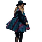 Babywearing Long Cardigan Peacocks Tail Black Opal by LennyLamb-Babywearing Outerwear-LennyLamb-canada and usa-Little Zen One-2