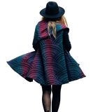 Babywearing Long Cardigan Peacocks Tail Black Opal by LennyLamb-Babywearing Outerwear-LennyLamb-canada and usa-Little Zen One-3