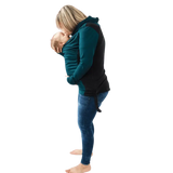 Belly Bedaine Kiroo Babywearing Sweater Teal and Black-Babywearing Outerwear-Belly Bedaine-canada and usa-Little Zen One-1