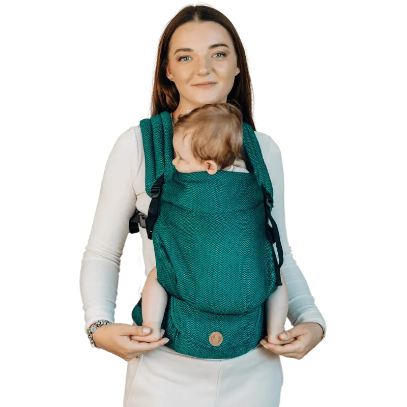 Herringbone Emerald LennyLight Carrier by LennyLamb - Buckle CarrierLittle Zen One5907557780636