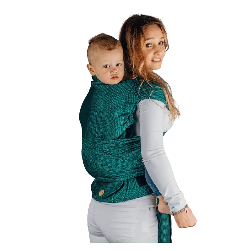 Herringbone Emerald Preschool Half Buckle by LennyLamb - Half Buckle CarrierLittle Zen One