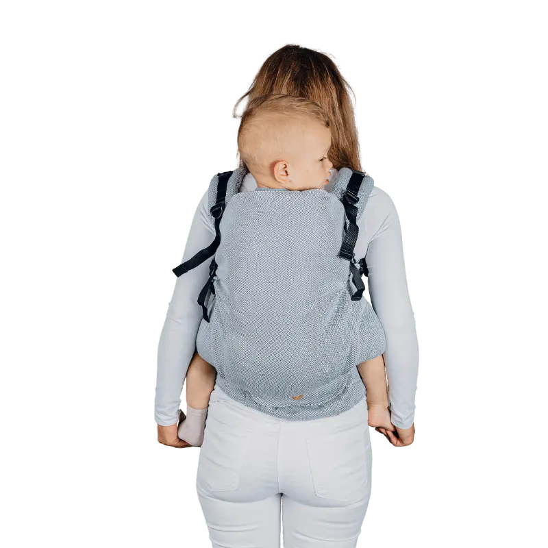 Herringbone Grey Preschool Carrier by LennyLamb - Buckle CarrierLittle Zen One