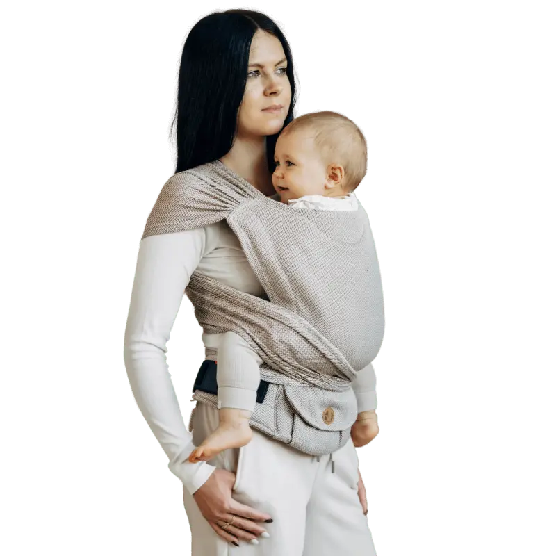 Little Herringbone Almond Half Buckle by LennyLamb - Half Buckle CarrierLittle Zen One
