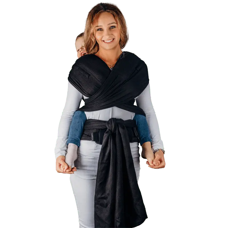 Little Herringbone Black Preschool Half Buckle by LennyLamb - Half Buckle CarrierLittle Zen One