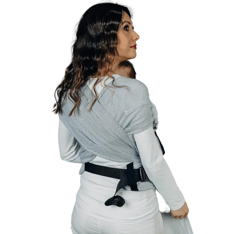 Little Herringbone Grey Half Buckle by LennyLamb - Half Buckle CarrierLittle Zen One