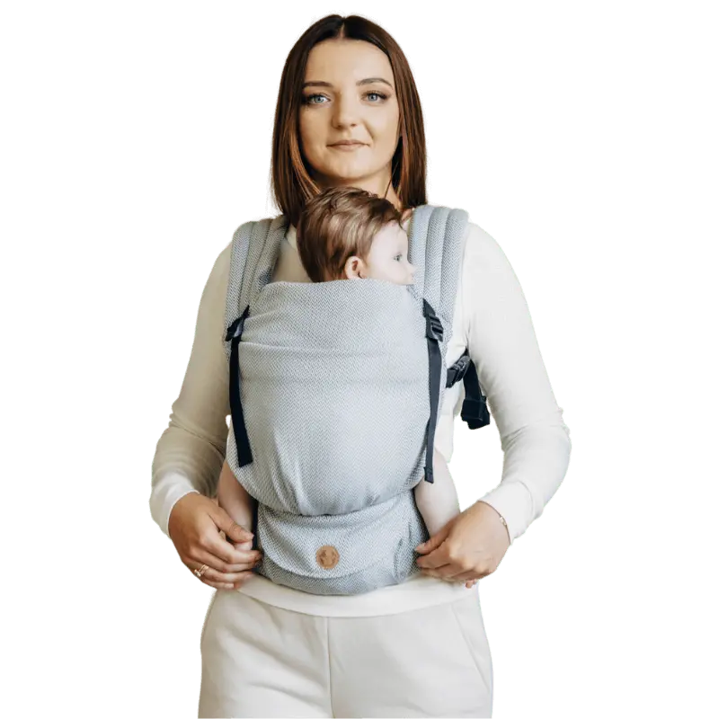 Little Herringbone Grey LennyLight Carrier by LennyLamb - Buckle CarrierLittle Zen One