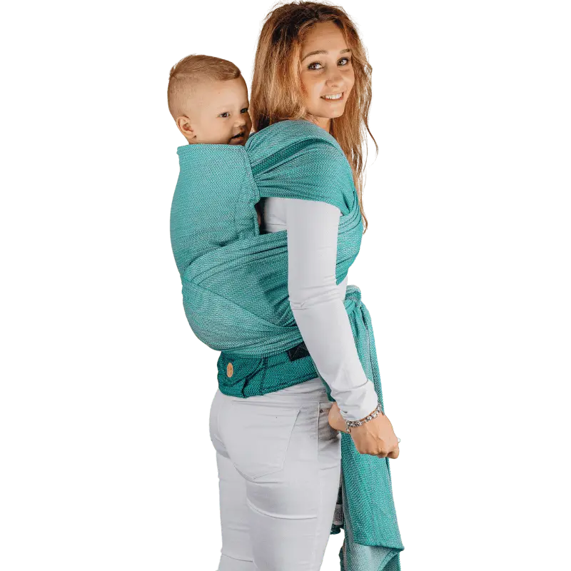 Little Herringbone Ombre Green Preschool Half Buckle by LennyLamb - Half Buckle CarrierLittle Zen One