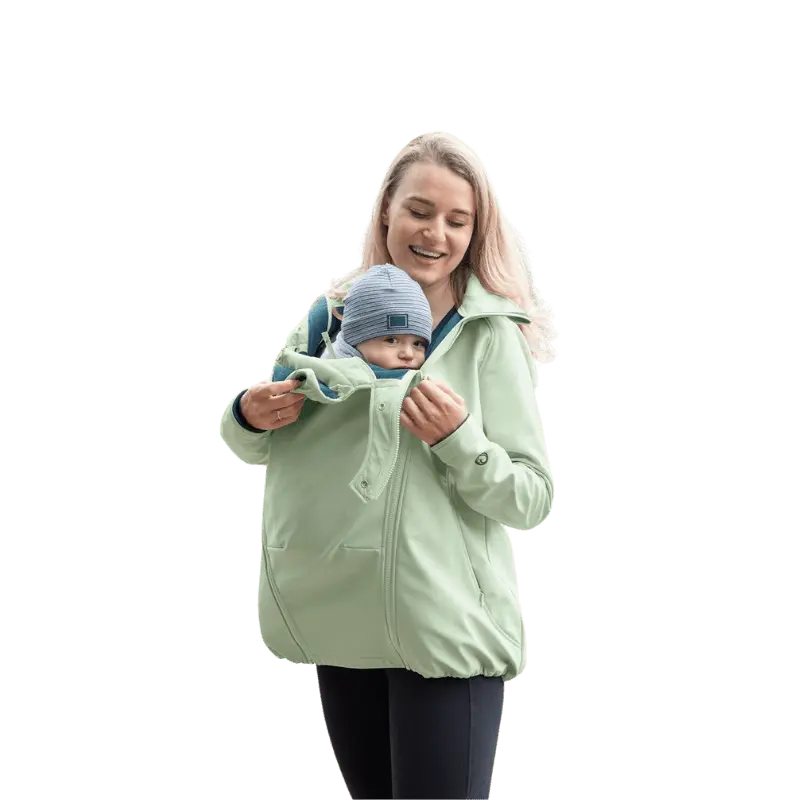 Mamalila Allrounder Softshell Babywearing Jacket Mint - Babywearing OuterwearLittle Zen One4251054513398
