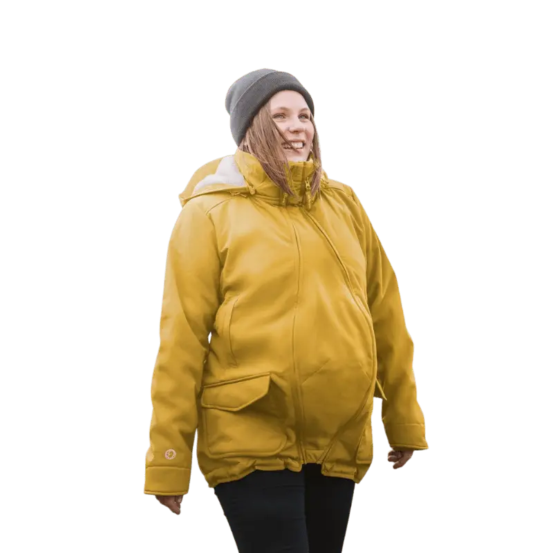Mamalila Cosy Allrounder Softshell Babywearing Jacket Mustard - Babywearing OuterwearLittle Zen One4251054513701
