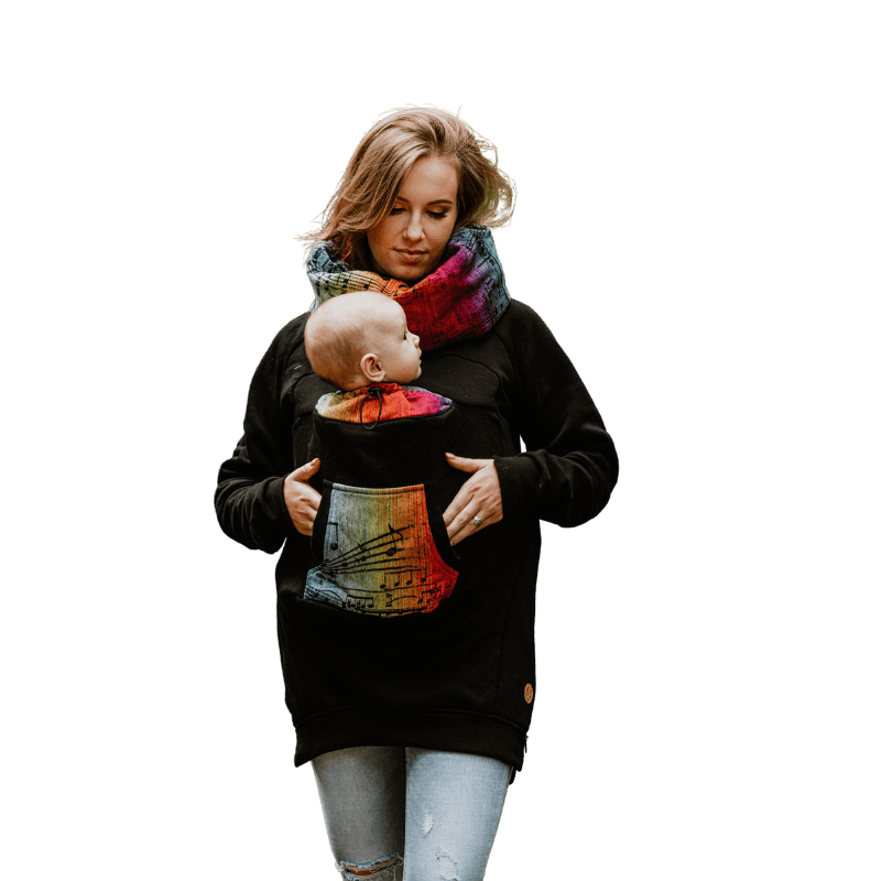 Symphony Rainbow Dark Babywearing Sweatshirt 3.0 by LennyLamb - Babywearing OuterwearLittle Zen One