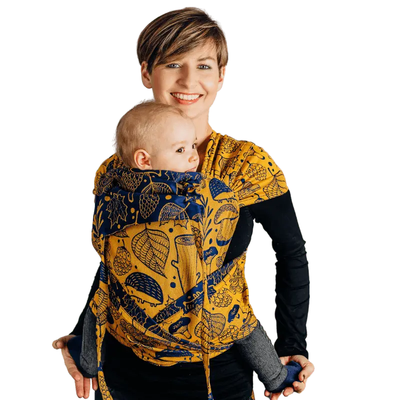 Under the Leaves Golden Autumn Toddler Wrap-Tai by LennyLamb - Meh DaiLittle Zen OneUnder the Leaves Golden Autumn Toddler Wrap-Tai by LennyLamb