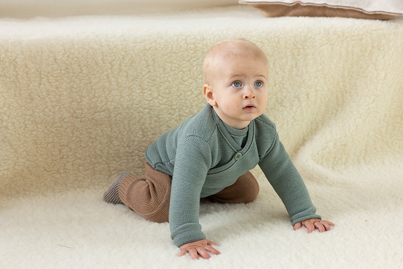 Disana Baby Jacket 100% Merino Wool Knit - Jade Disana