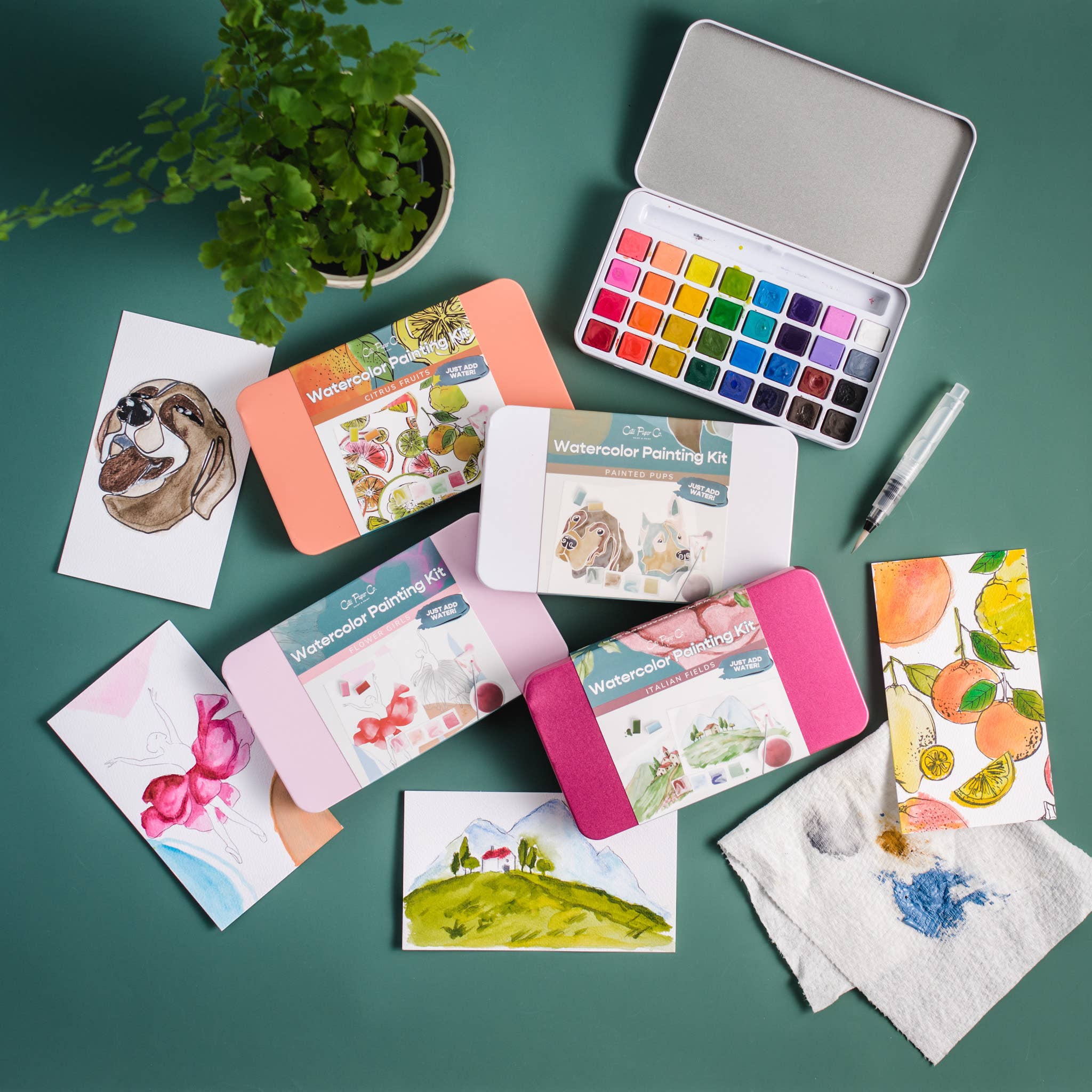 Italian Fields watercolor painting kit Cate Paper Co. at Little Zen One