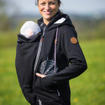 Angel Wings Babywearing Hoodie Black Angel Wings at Little Zen One