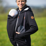 Angel Wings Babywearing Hoodie Black Angel Wings at Little Zen One