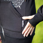 Angel Wings Babywearing Hoodie Black Angel Wings at Little Zen One