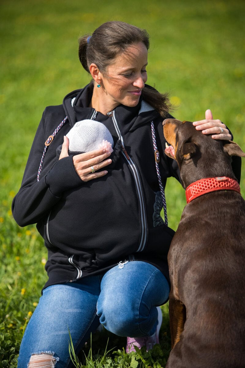 Angel Wings Babywearing Hoodie Black Angel Wings at Little Zen One