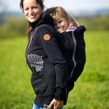 Angel Wings Babywearing Hoodie Black Angel Wings at Little Zen One