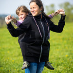 Angel Wings Babywearing Hoodie Black Angel Wings at Little Zen One