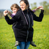 Angel Wings Babywearing Hoodie Black Angel Wings at Little Zen One