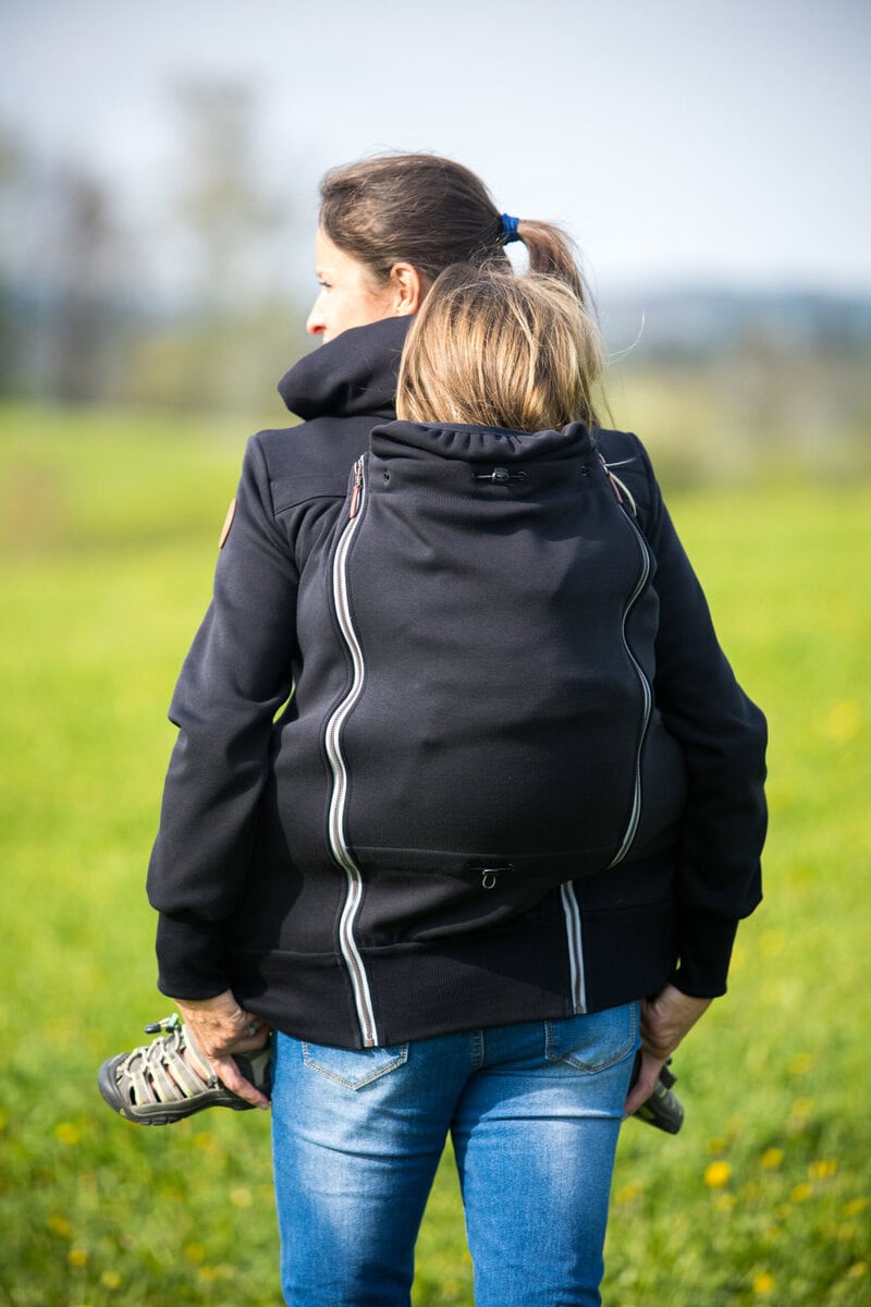 Angel Wings Babywearing Hoodie Black Angel Wings at Little Zen One