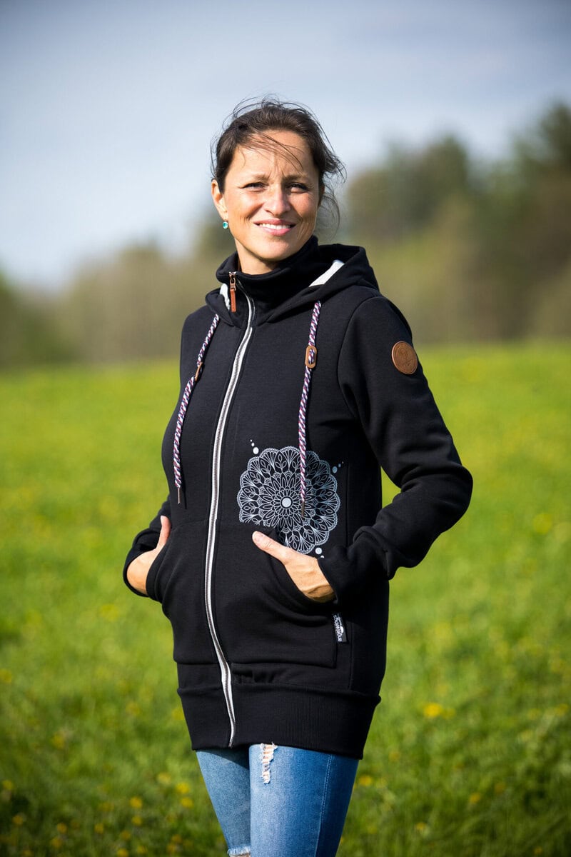 Angel Wings Babywearing Hoodie Black Angel Wings at Little Zen One