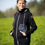 Angel Wings Babywearing Hoodie Black Angel Wings at Little Zen One